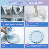 Eco Resin Casting Powder 1KG, 30 Minutes Demold Fast Curing Plaster of Paris, Plaster Powder Casting Kit for DIY Home Art Bond Craftor
