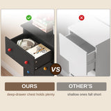 LIKIMIO Tall Skinny Dresser, 6 Drawer Dresser Tall with Colorful Handles, Chest of Drawers for Bedroom, 51.5" H Modern Wooden Storage Cabinet with Metal Sliding Rail, Black LIKIMIO