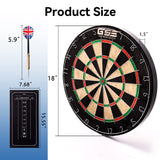 GSE 18" Bristle Dartboard Set with Self-Healing Sisal Fibers Board, Six 17 Grams Steel Tip Darts, Staple-Free Bullseye, Rotating Number Ring, Chalk & Dry Erase Scoreboard… GSE Games & Sports Expert