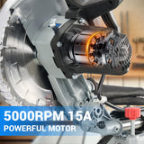 NOVORIK 10" Single Bevel Compound Sliding Miter Saw, Single-Bevel Corded Miter Saw with Laser Guide, 15-Amp Motor Sliding Miter Saw with TCT Saw Blade for Woodworking novorik