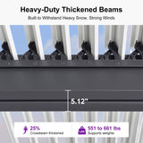 PURPLE LEAF Louvered Pergola 12' x 14' Outdoor Aluminum Pergola with Hidden Drainage System and White Adjustable Sun Shade Roof Patio Hardtop Large Pergolas for Patio Dining Backyard Deck PURPLE LEAF