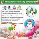 3" Round Sublimation Ornament Blanks, 30 Pieces - For Christmas Tree Decor and DIY Crafts (3 inches) Billbotk