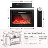GLACER 28.5'' Electric Fireplace Insert, Recessed & Freestanding with Adjustable Flame Color Timer, Indoor Heater w/Remote Control (750W/1500W) Black… GLACER