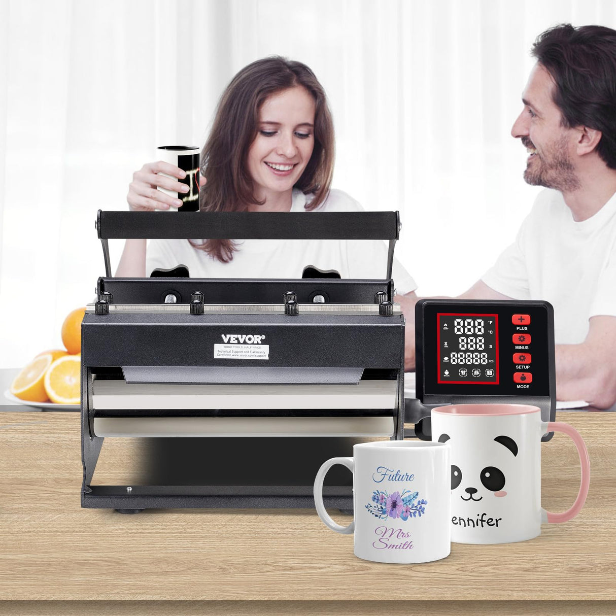 VEVOR Tumbler Heat Press Machine, 11-30oz Mug Press, Heat Up Fast and Even, Tumbler Press with Sublimation Paper, Tape and Gloves, Temp and Time Setting, for Sublimation Tumblers, Cups, Mugs, Black VEVOR