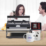 VEVOR Tumbler Heat Press Machine, 11-30oz Mug Press, Heat Up Fast and Even, Tumbler Press with Sublimation Paper, Tape and Gloves, Temp and Time Setting, for Sublimation Tumblers, Cups, Mugs, Black VEVOR