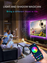 KANTUTOE LED Lights for TV, 16.4ft LED Lights for 45-75 Inch TVs, RGB TV Backlight Behind, Music Sync Bluetooth APP & Remote Control Strip Lights USB Powered for Bedroom/Gaming KANTUTOE