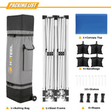 HOTEEL 10x20 Pop Up Canopy Tent for Parties, Easy Setup Canopy Tent for Backyard, Waterproof Outdoor Gazebo for Wedding Event Patio, Outside Instant Vendor Tent with 4 Sandbags & Rolling Bag, Blue Hoteel