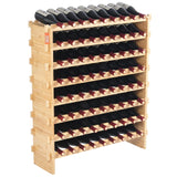 VEVOR 72 Bottle Upgrade Modular Wine Rack, Continuously Store Pinot Bottles, 8-Tier Bamboo Wood Storage Rack, Floor Freestanding Wines Holder Display Shelf, Wobble-Free Shelves for Kitchen Bar Cellar VEVOR