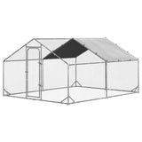 LEMBERI Metal Chicken Runs for Yard, Spire-roof Large Walk in Chicken coop cage for Outside,Galvanized Rabbits Duck Run and coops,Chicken Pen with Waterproof Cover for Outdoor,Backyard and Farm LEMBERI