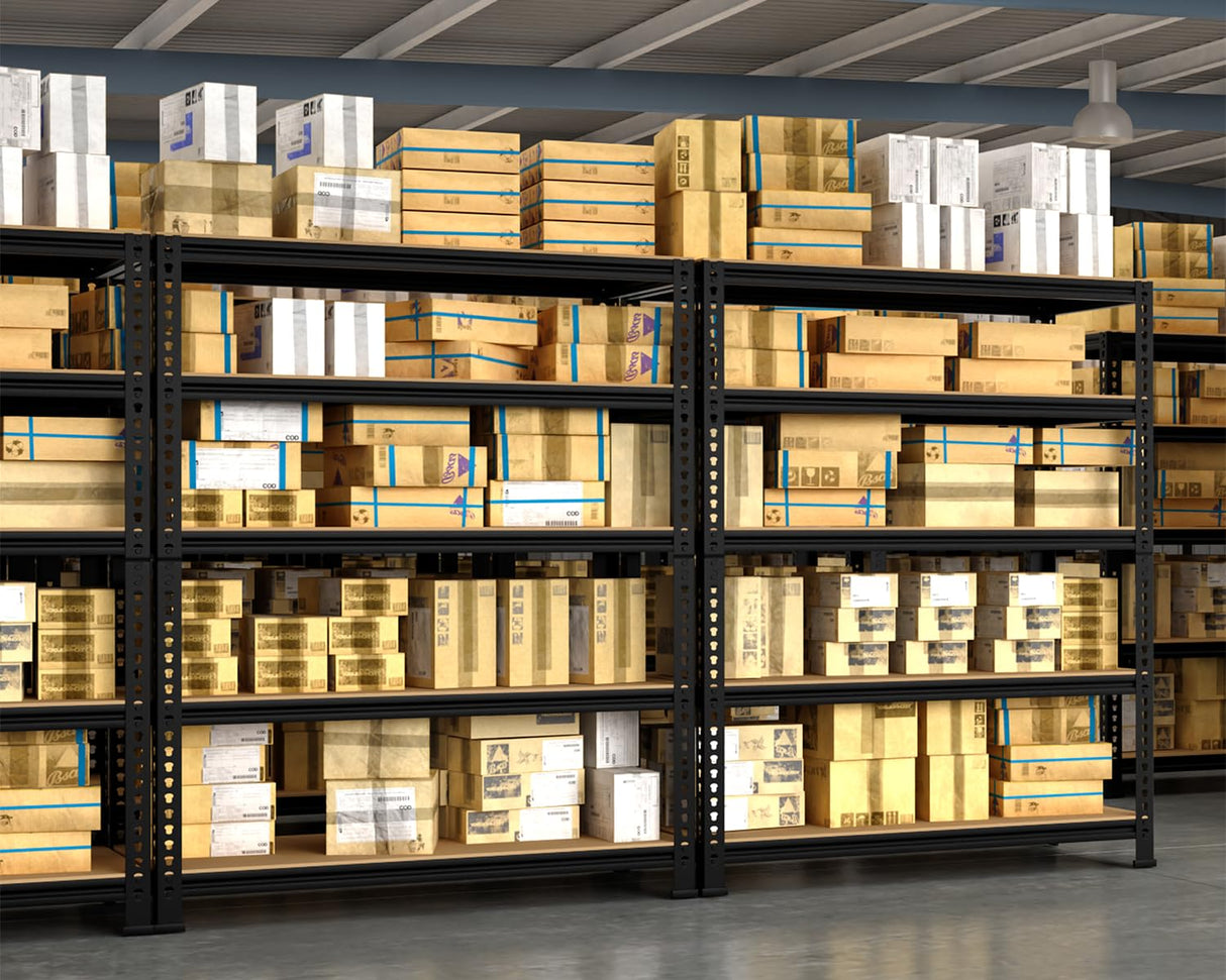 BuxWellBang 5 Tier Garage Storage Shelves - 32" W x 16" D x 63" H Adjustable Heavy Duty Metal Shelving Unit, Garage Shelving Organizers and Storage Utility Rack for Basement, Pantry, Kitchen, Black BuxWellBang