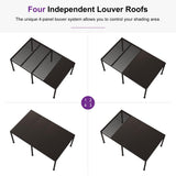 PURPLE LEAF Louvered Pergola 14' × 20' Outdoor Hardtop Gazebo Sun Shade with Adjustable Canopy Patio Aluminum Retractable Roof for Outside Deck Backyard Pavilion PURPLE LEAF