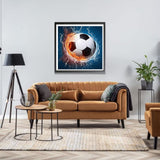 LOMSIOY Diamond Art Painting Kits Soccer for Adults Paint with Diamond Art Sport, Round Full Drill Crystal Rhinestone Crafts Gem Arts for Home Wall Decor 12x12 inch LOMSIOY