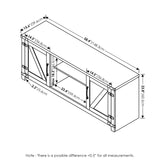 Furinno Jensen Farmhouse Barn Door Living Room TV Stand with Storage Cabinets for TV up to 70 Inch, Ebony/White Wash Furinno
