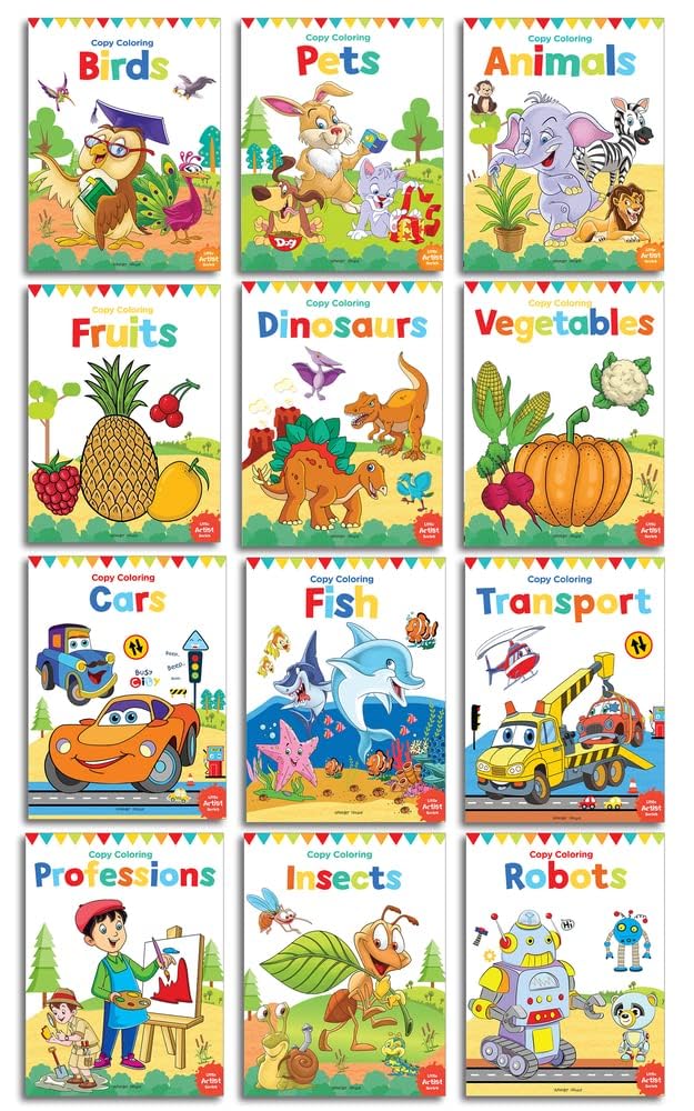 Coloring Books Boxset: Pack of 12 Copy Color Books For Children (Creative Crayons) Wonder House
