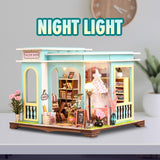 DIY Miniature House Kit,Tailor Shop Dollhouse Miniature Kit with LED & Furniture,Mini Diorama House Building Kit for Adults,3D Wooden Craft Tiny House Mini Model Kit,Home Decor Family Birthday Gifts FLYNOVA