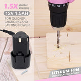 FASTPRO 160-Piece Pink Tool Set with 12V Cordless Lithium-ion Drill Driver, Lady's Home Repairing Tool Kit with Drill in Storage Case, For DIY, Home Maintenance. FASTPRO