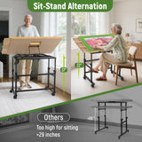 Tranqio 1500 Piece Jigsaw Puzzle Table with Metal Lazy Susan, Rotating Adjustable Height Puzzle Desk with Legs for Adults, 4-Tilting-Angle Portable Wooden Game Board with 6 Drawers & Cover Tranqio