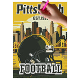 fufibwoesan DIY 5D Football Sports Fan Diamond Painting by Number Kits for Adults Round Full Drill Diamond Art Kits Home Wall Art Decor for Football Team Gift (6-p-i-t-t-Gold) fufibwoesan