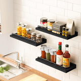 RYOFOBETTO Floating Shelves for Wall Decor Bathroom Shelves Over Toilet, Farmhouse Wall Shelves for Living Room, Bedroom, Picture Frames, Plants, Kitchen (Black, Set of 3) RYOFOBETTO