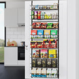 ElegantArray 8-Tier Pantry Door Oragnizer, Over The Door Pantry Organizer Rack and Storage, Hanging Spice Rack Shelves Door, Home Office Laundry Room Bathroom & Kitchen Organization Essentials Metal ElegantArray