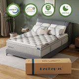 Lechepus California King Mattress,14Inch Memory Foam Hybrid Mattress with 7-Zone Pocket Spring,Cal King Size Mattress in Box, Medium Plush Mattress for Back Pain Relief,Motion Isolation,CertiPUR-US Lechepussleep