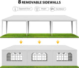 Generic Party Tent 10'x30' Patio Tent Outdoor Canopy Shelter with 8 Removable Side Walls (10' x 30' with 8 Side Walls) White Ge-726 WoodArtSupply