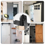 U-MAX 6.6 FT Sliding Barn Wood Door Basic Sliding Track Hardware Kit (Basic "J") U-MAX