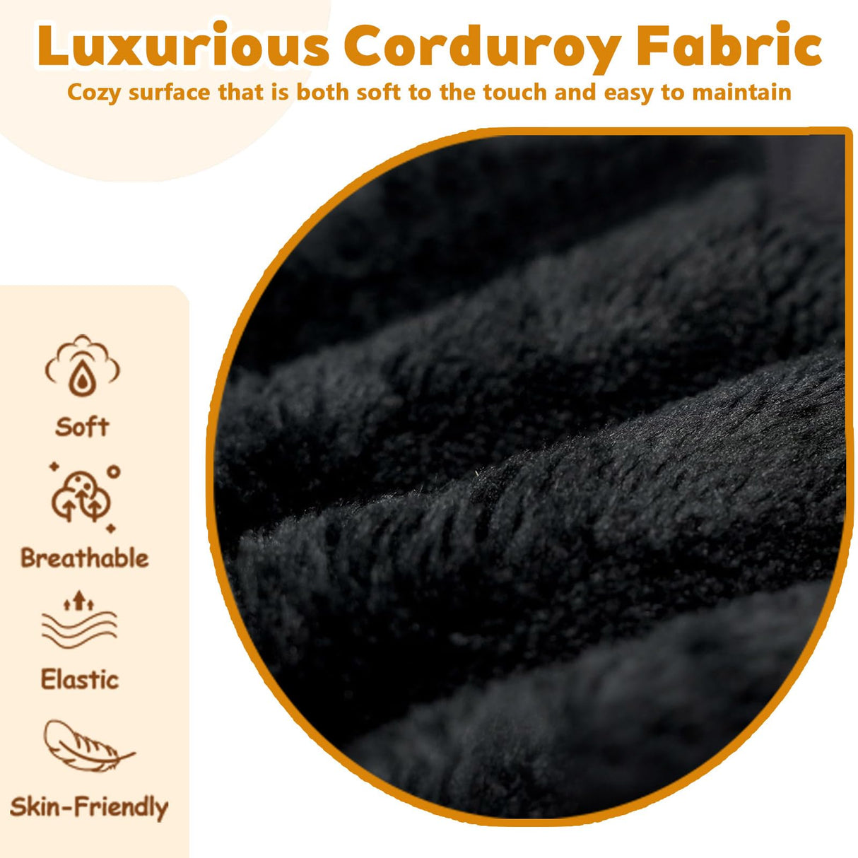 Ningering 63" Sofa in a Box Compressed, Boneless Couch with Wide Armrests & 2 Cushions, Cloud loveseat Sofa for Living Room, Memory Foam, Deep Seat, Corduroy Fabric, No Assembly (Black, 2) Ningering