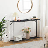 MAHANCRIS Sofa Table with Power Outlet, 43.7" Console Table with USB Ports, Behind Couch Table, Entryway Table for Living Room, Entryway, Foyer, Metal Frame, Adjustable Feet, Black CTHB11E01 MAHANCRIS