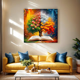 PINFFSHU 5D Diamond Painting Kit for Adults Tree of Life with Magic Seasons & Sacred Book Full Drill Art, DIY Sparkling Gem Dots Spiritual Wall Decor 13.78x13.78 Inches Gift for Spiritual Art Lovers PINFFSHU