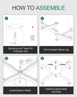 Live Christmas Tree Stand : Real Christmas Tree Stand Base With Wheels Movable Adjustable up to 6.5ft Hold 0.53gal Water Reservoir Goodjob Green GuuG