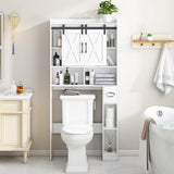 Over The Toilet Storage Cabinet, Farmhouse Storage Cabinet Over Toilet with Sliding Doors，Home Space-Saving Toilet Rack, for Bathroom, Restroom, Laundry Vabches