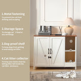 FOREST GRAVITY Cat Litter Robot Enclosure,for Placing Litter Robot 3/4,Power Outlet and Dog-Proof Shelf for Litter Robot Cabinet,Litter Collector for Automatic Litter Box Enclosure,Antique White FOREST GRAVITY