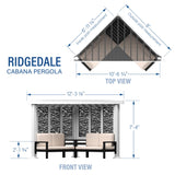 Backyard Discovery Ridgedale Modern Steel Cabana Pergola with Conversation Seating in Pumice Backyard Discovery