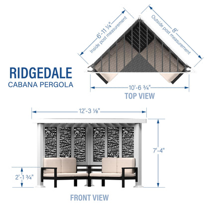 Backyard Discovery Ridgedale Modern Steel Cabana Pergola with Conversation Seating in Pumice