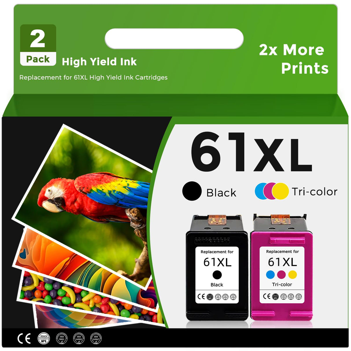 61 XL Ink for HP 61XL Black Color Ink Cartridges Replacement for HP61 HP61XL Combo Pack for 5530 3510 4500 4635 2620 4630 5535 2540 4502 3050 1510 4632 4501 2542 2514 3050a 4610 1000 1010 1510 Printer Relcolor
