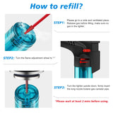 Samniu 4 Pack of Torch Lighter, Jet Flame, Butane gas, Mini Refillable Windproof Lighters, for candle, fireplace, grill (Gas not Included) Samniu