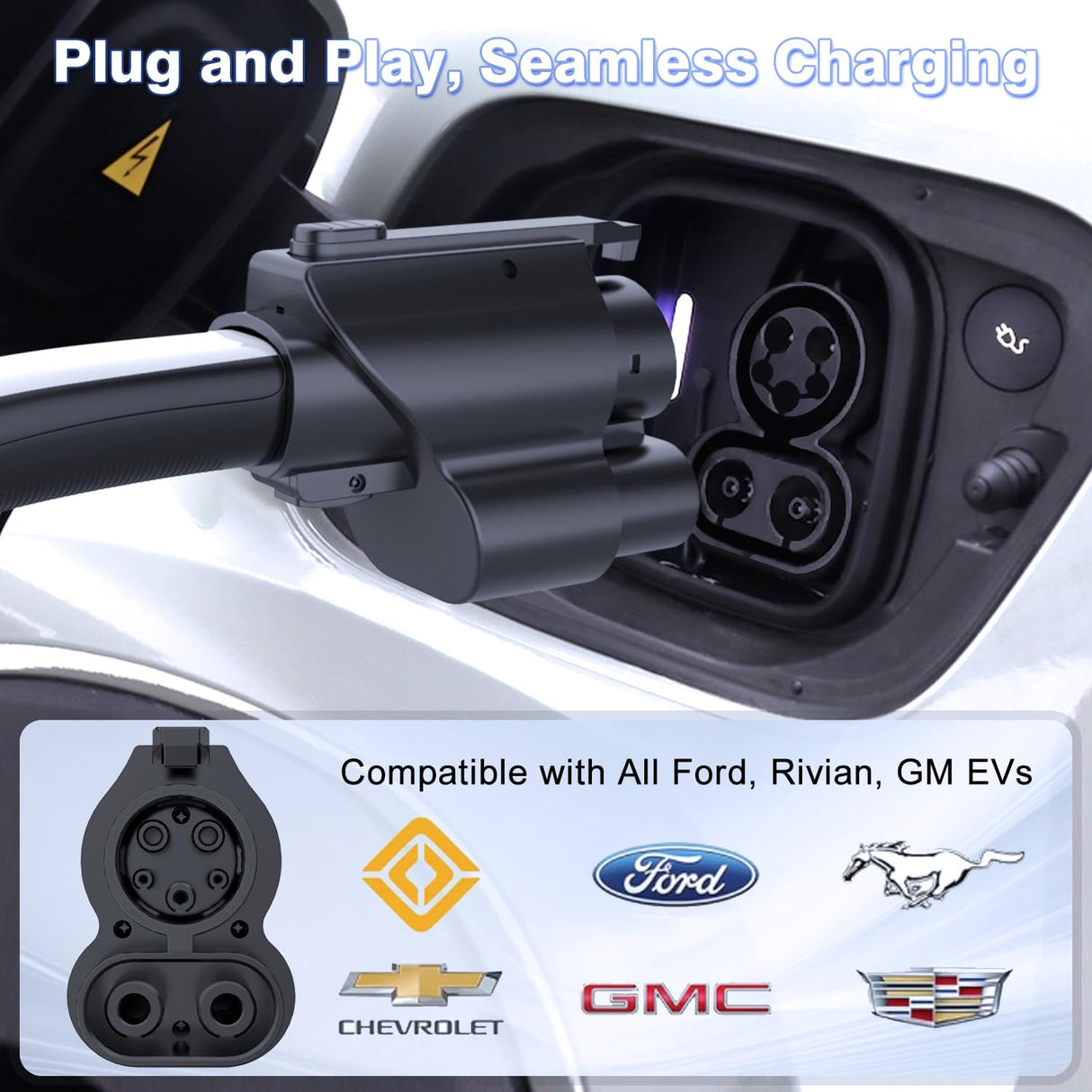 EVCONN NACS to CCS1 Charging Adapter, Max 250kW 1000V, Compatible with Tesla V1/V2/V3/V4 DC Supercharger Station, Fit for R1T, R1S, R2, R3 & Ford and GM EVs EVCONN