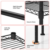 FUXRYTH 5 Tier Shelving Unit, 176 LBS Per Shelf Height Adjustable Narrow Storage Shelves, Heavy Duty Metal Garage Metal Shelves for Kitchen, Restaurant, Pantry, Laundry, 23"x 13.4"x 59", Black FUXRYTH