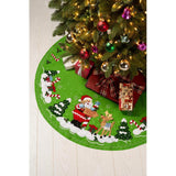 FolkArt, North Pole This Way, Bucilla Felt Applique 43" Tree Skirt Kit, Perfect for DIY Arts and Crafts, 89744E FolkArt