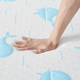 OUUI 5 Inch Twin Mattress for Kids, Removable Washable Cover with Whales Pattern Cooling Memory Foam Medium Feel, Bed-in-a-Box, CertiPUR-US Certified, Twin, White/Blue OUUI