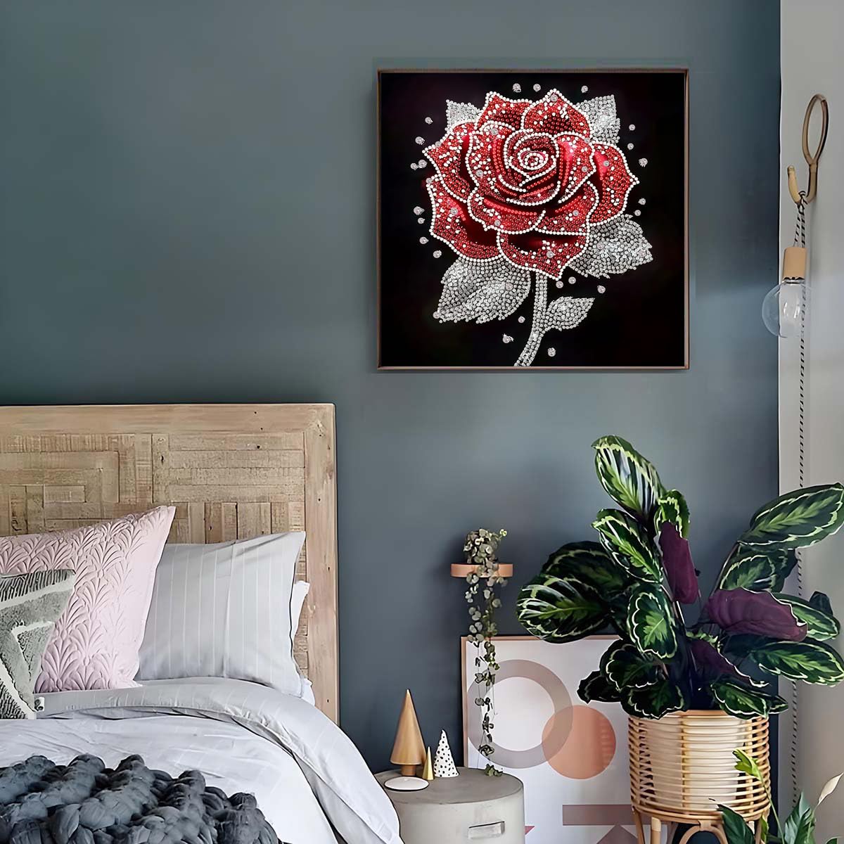 Special Shaped Diamond Art Painting Kits for Adults, Rose Flower 5D Diamond Painting Kits for Adults Beginner,DIY Crystal Diamond Dots Gem Art Craft for Home Decor 11.8 x 11.8 inch GEMFAMILY