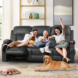 FURNIMAT Recliner Sofa Set with 3+1+1 Pieces in Living Room, 3 Seater Reclining Sofa, 2 Recliner Chair with 360 Degree Swivel Single Sofa Seat FURNIMAT