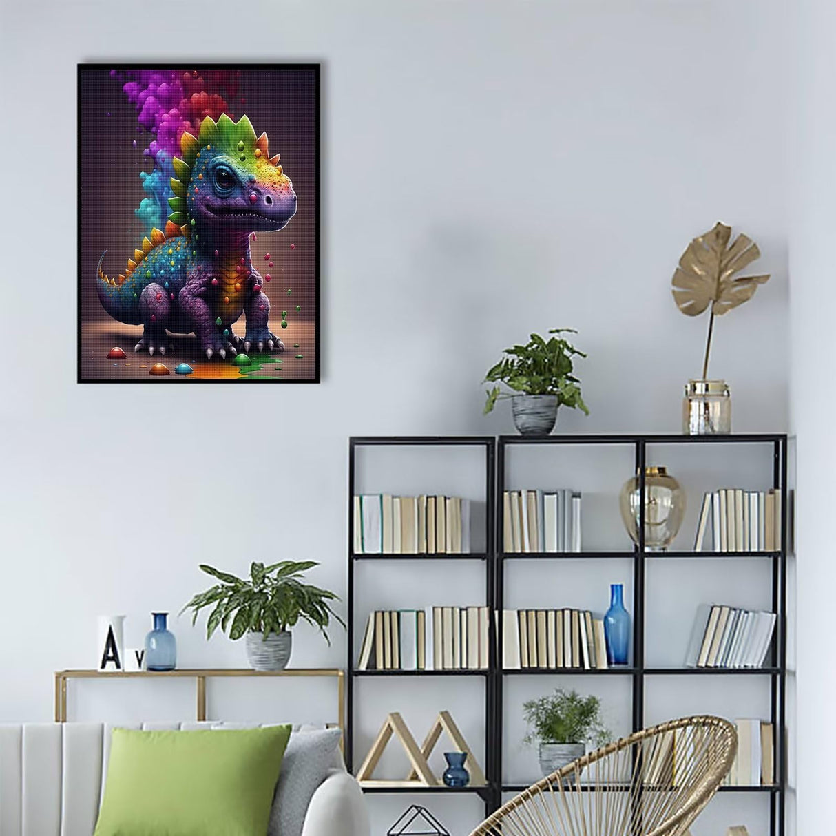 DIY Diamond Painting Kits for Adults, Good Little Dinosaur Round Full Drill 5D DIY Diamond Painting Art Kits for Home Decoration and Room Wall Decor 8x12 inch CoHraeu