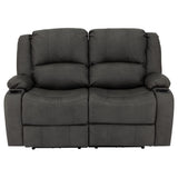 RecPro Charles 58" Powered Double RV Wall Hugger Recliner Sofa RV Loveseat with Upgraded 2023 Fabric (Gunmetal) RecPro