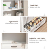 72" Tall Farmhouse Kitchen Pantry with Drawer and 4 Shelves, Large Wood Kitchen Storage Cabinets with 2 Barn Doors & Drawer, Versatile Storage for Dining Room, Bathroom, Antique White Brelley