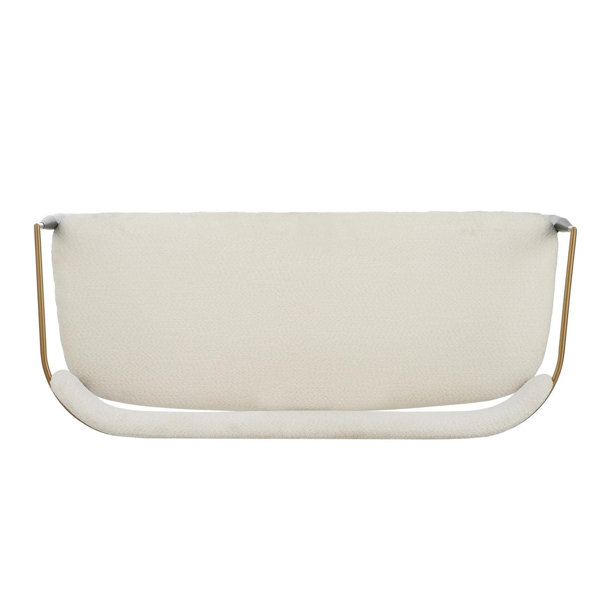 55" Metal Loveseat Settee,Modern Upholstered Sofa with Iron Frame,Upholstered Plush Seating,Gold Trim & Open Backrest, Compact Design for Small Spaces,Living Room,Bedroom,Apartments,Lofts,White GDFStudio