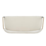 55" Metal Loveseat Settee,Modern Upholstered Sofa with Iron Frame,Upholstered Plush Seating,Gold Trim & Open Backrest, Compact Design for Small Spaces,Living Room,Bedroom,Apartments,Lofts,White GDFStudio