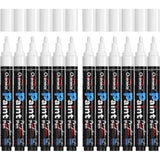 Overseas White Paint Pens Paint Markers - Permanent Acrylic Markers 12 Pack, Water-Based, Quick Dry, Waterproof Paint Marker Pen for Rock, Wood, Plastic, Metal, Canvas, Glass, Fabric, Mugs. Medium Tip Overseas