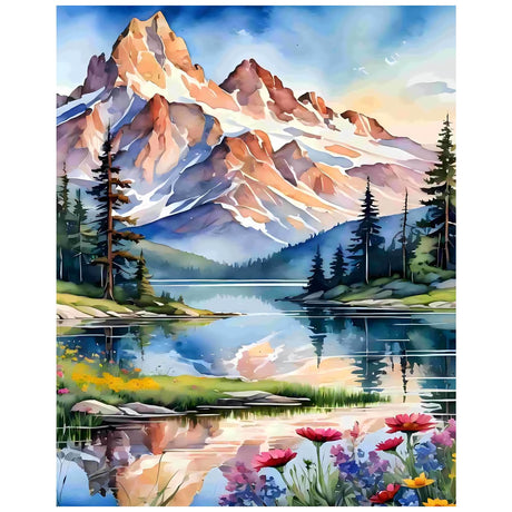 xcemhil Paint by Numbers Kit for Adults Landscape, Paint by Number Moutain, Lake Paint by Numbers Kit for Adults Beginner for Gift and Home Wall Decor 16x20 Inch xcemhil